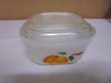 Vintage Fireking Gay Fad Refrigerator Dish w/ Lid