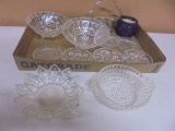 Group of Vintage Crystal Coasters-Bowls-Owl Candle