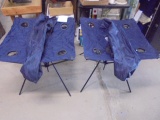 2 Matching Folding Camp Tables w/ 4 Drink Holders Each