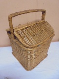 Wicker Doubled Lighted Sewing/Knitting Basket