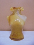 Beautiful Murano Style Heavy Art Glass Torso Vase