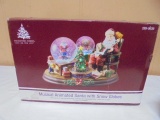 Enchanted Forest Muscial Animated Santa w/ Snow Globes