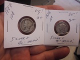 1927 & 1928 Silver Mercury Dimes
