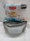 Qty 2 Large Bowls with Lids 6.2 cups Leak Resistant plastic storage container 3pk