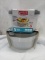 Qty 2 Large Bowls with Lids 6.2 cups Leak Resistant plastic storage container 3 pk