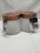 Qty 2 Frosted Glass Canister with screw on Copper lid 27oz
