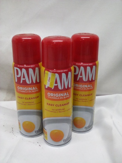 Lot of 3 PAM Canola Oil Blend Non-Stick Cooking Sprays