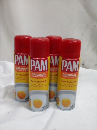 Lot of 4 PAM Canola Oil Blend Non-Stick Cooking Sprays