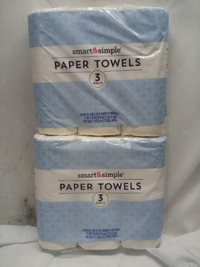 Qty 2 Paper Towel 3 pack 2 ply 80 sheet