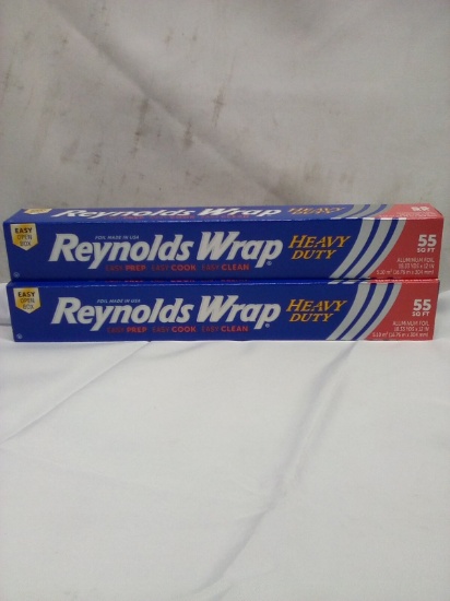 Qty 2 Reynolds Wrap Heavy Duty 55 Sq Ft Aluminum Foil