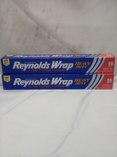 Qty 2 Reynolds Wrap Heavy Duty 55 Sq Ft Aluminum Foil