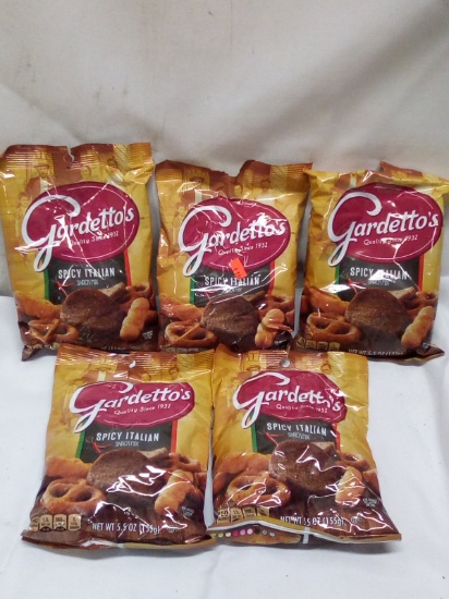 Lot of 5 Gardettos 5.5oz Snack Bags of Spicy Italian Recipe Snack Mix