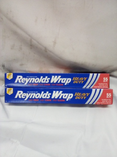 Qty 2 Reynolds Wrap Heavy Duty 55 Sq Ft Aluminum Foil
