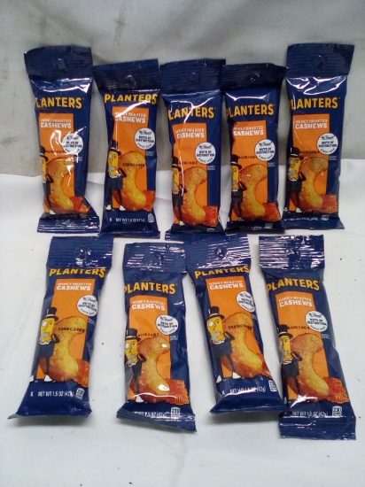Lot of 9 Planters 1.5oz Snack Bags of Honey Roasted Peanuts