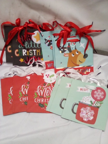 Qty 12 Christmas Gift Bags 6.5” x 6.5”