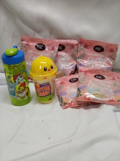 Paw Patrol Water Bottle/ Lemon Cotton Candy/ Qty 5 Easter Cookies 2.5oz