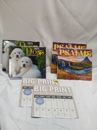 Lot of 6 Assorted 2025 Calendars