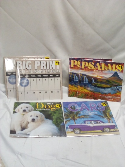 Lot of 6 Assorted 2025 Calendars