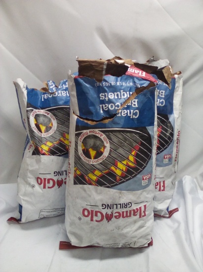 3 FlameGlo Grilling 18Lbs Bags of Charcoal Briquets