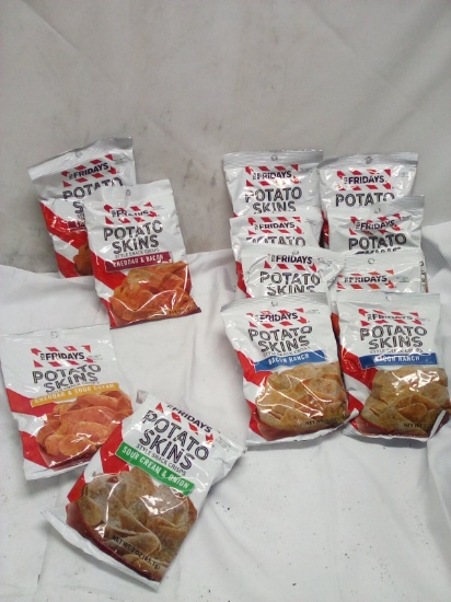 Lot of 12 Assorted Flavor TGIFridays Potato Skins Snacks