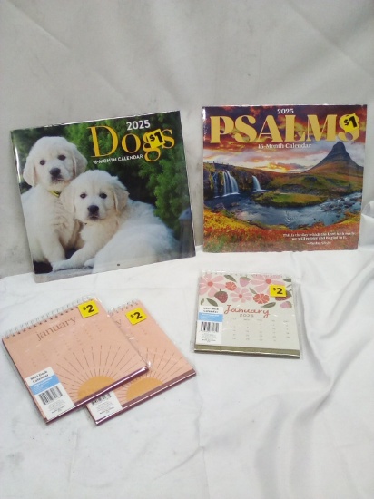 5Pc Assorted Style and Print 2025 Calendars