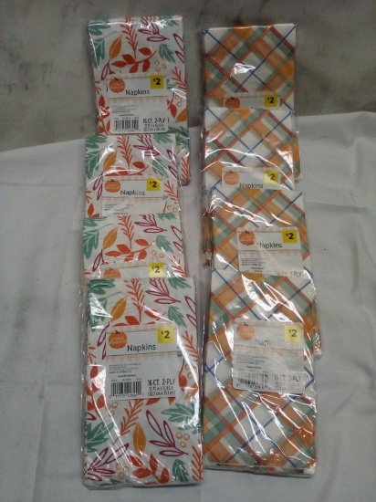 8 Packs of 16 Perfect Harvest Decorative 2-Ply Napkins