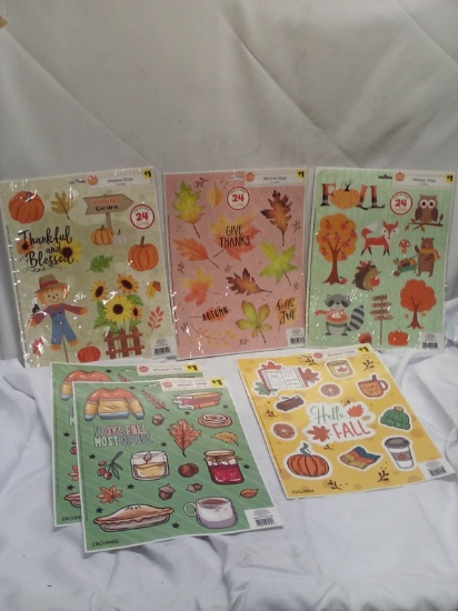 6 Assorted Packs of Decorative Window Clings