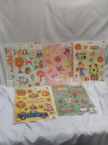 6 Assorted Packs of Decorative Window Clings