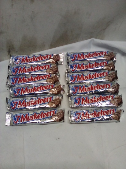 12Pc Lot of 3 Musketeers Chocolate Bars