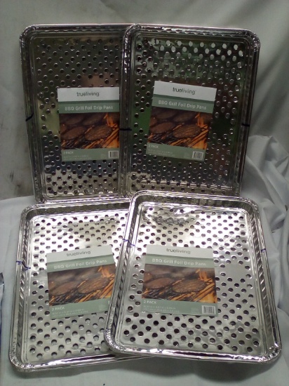 Qty 4 BBQ Grill Foil Drip Pans 2pk