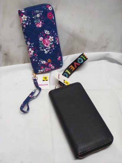 Pair of Assorted Print Wrislet Size Wallets