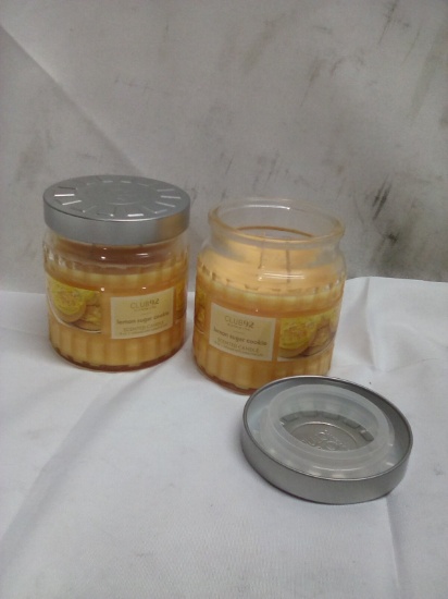 Pair of 8oz Club92 Dual Wick Candles- Lemon Sugar Cookie