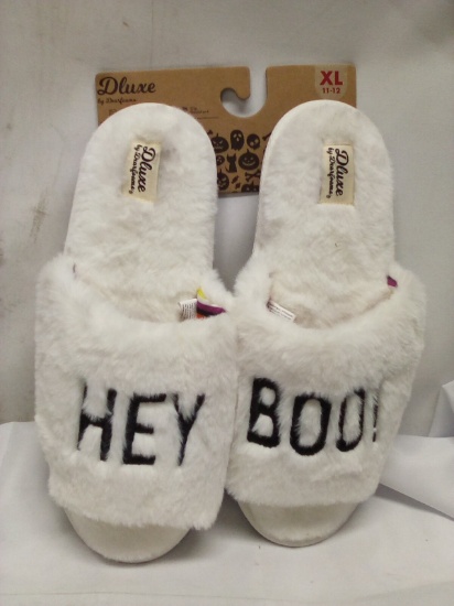 Size 11-12 XL Dluxe by Dearfoams “Hey Boo” Slippers- MSRP $24.99