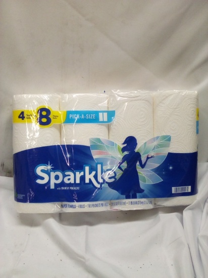 4 Pack of Sparkle 2-Ply 110 Sheet Paper Towel Rolls