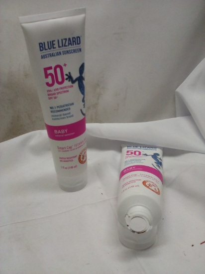 Pair of 5FlOz Blue Lizzard 50+ Broad Spectrum Baby Mineral Sunscreen