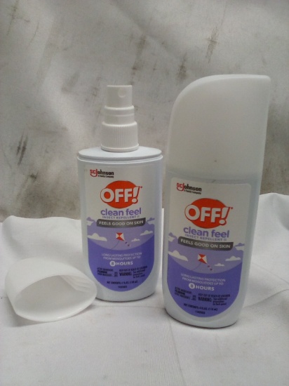 Pair of 4FlOz OFF! Clean Feel Insect Repellent Sprays