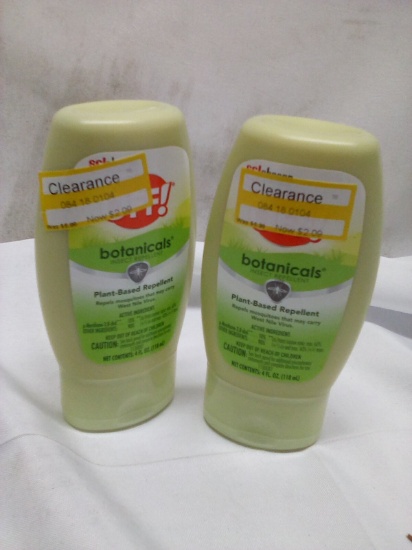 Pair of 4FlOz OFF! Botanicals Plant-Based Insect Repellent Lotion