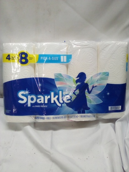 4 Pack of Sparkle 2-Ply 110 Sheet Paper Towel Rolls