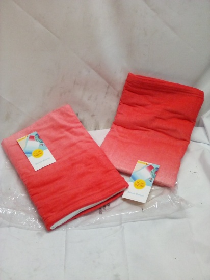 Pair of Red/White/Blue Sun Squad 5’ Beach Towels