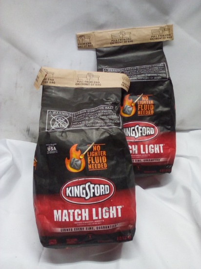 2 Kingsford 4Lbs Bags of Match Light Instant Charcoal Briquets