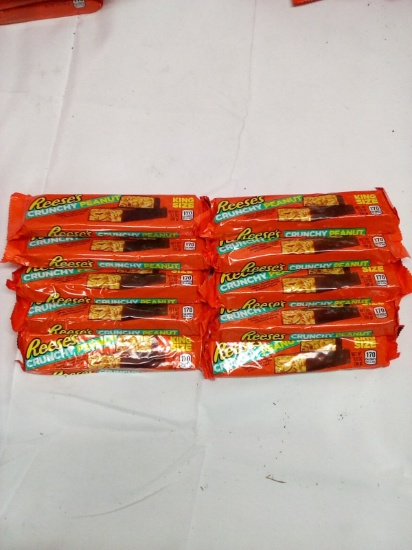 Lot of 10 King Size Reeses Crunchy Peanut Snack Bars