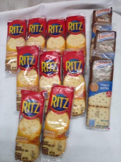 Qty 9 Ritz Cheese Sandwich Crackers/ Qty 3 Nekot Peanut Butter Sandwich Crackers