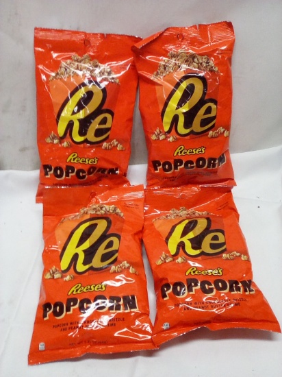 4 Reeses Popcorn Snacks 2.25oz Bags