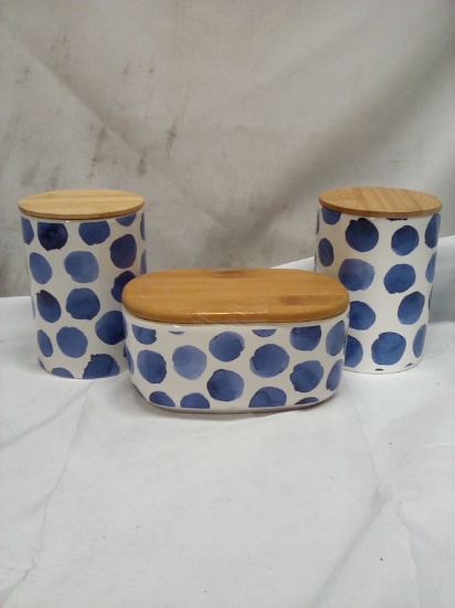 Ceramic Canister 3pc Set with lids