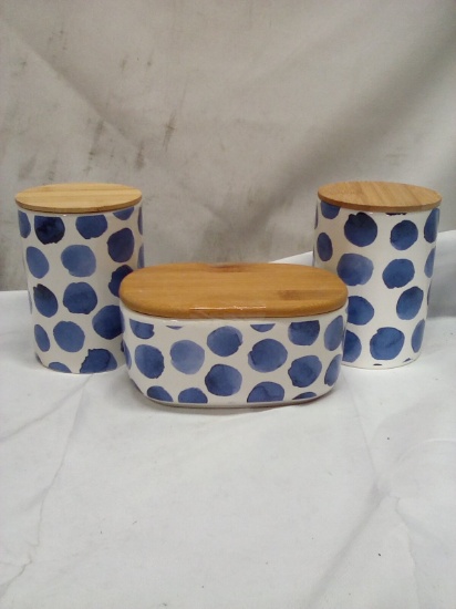Ceramic Canister 3pc Set with lids