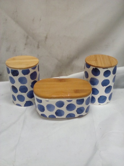 Ceramic Canister 3pc Set with lids