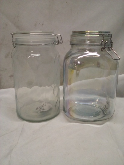 2 Liter Iridescent Glass Jar with Lid/Glass Jar with Lid
