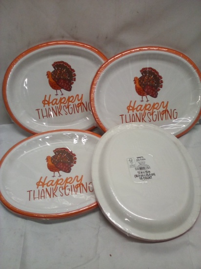 Qty 4- 10ct Paper Plates 12” x 10”