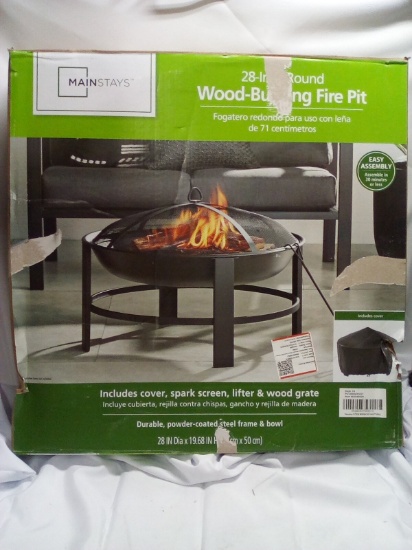 Mainstays 28” Round Wood Burning Fire Pit- MSRP $85.99