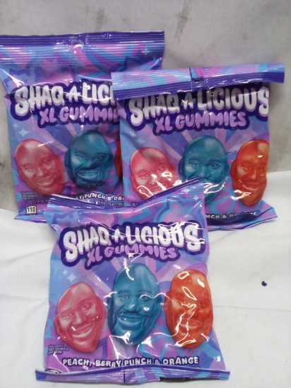 Qty 3 Shaq A Licious XL Gummies 6.2oz